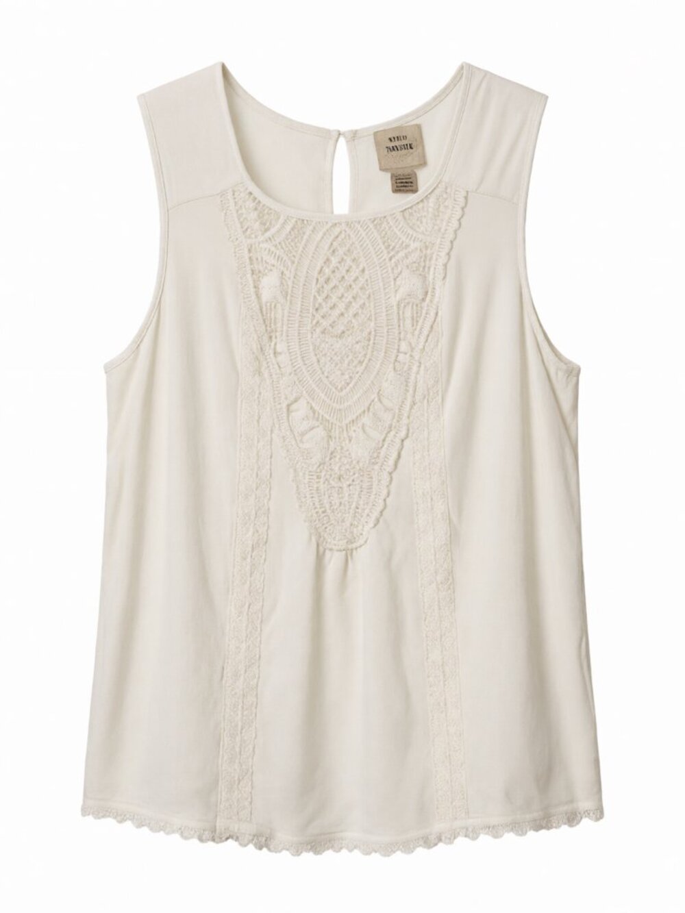 Knox Rose Women's Sleeveless Crochet Top XXL White